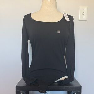 NWT Express Black Long Sleeve Women's Body Contour Bodysuit Size M